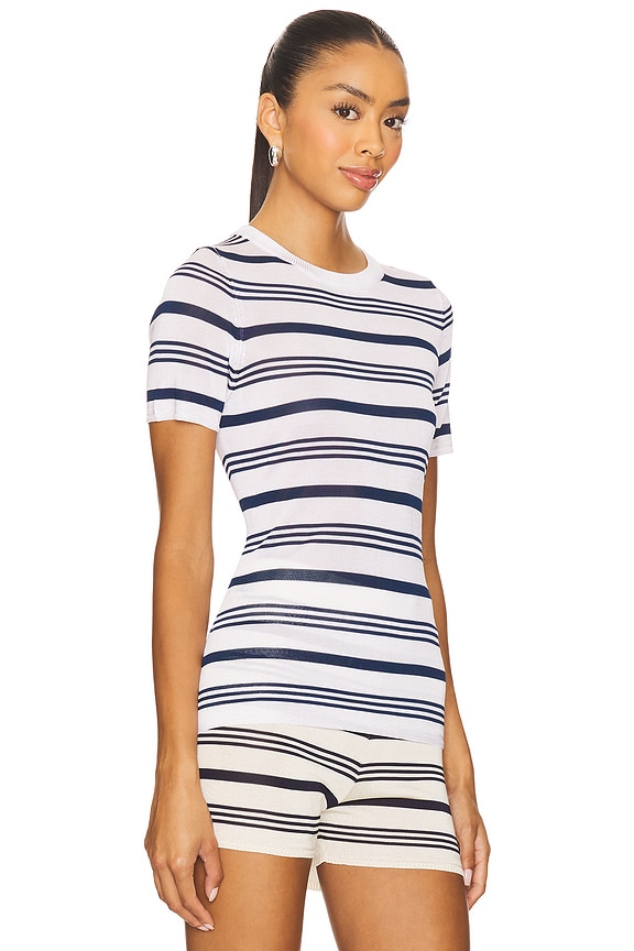 view 2 of 4 Vera Top in White & Sky Captain