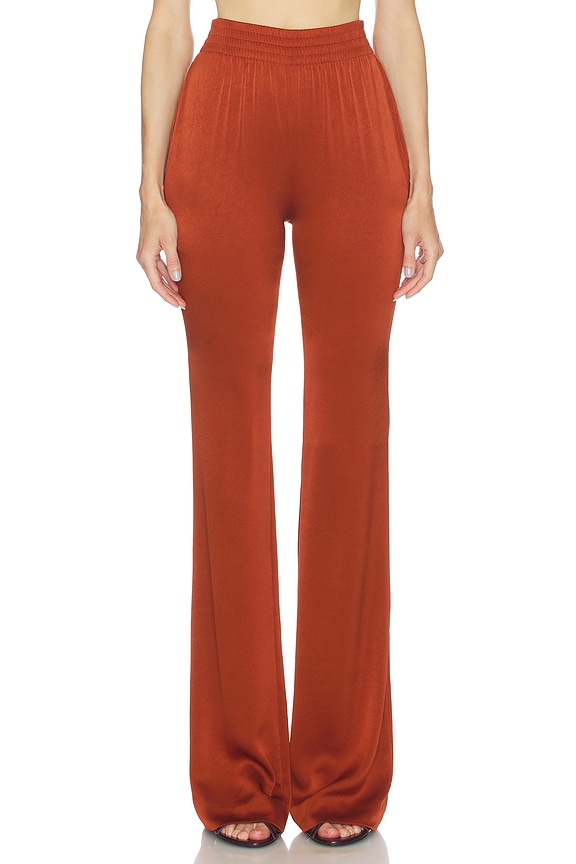 view 1 of 6 High Waist Bootcut Pants in Brique