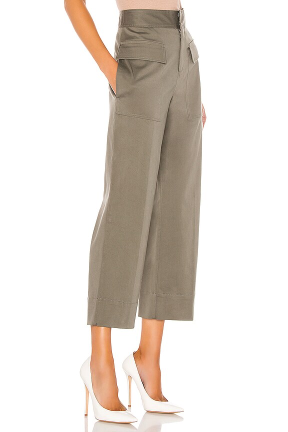view 2 of 4 Cotton Satin Pants in Olive Drab