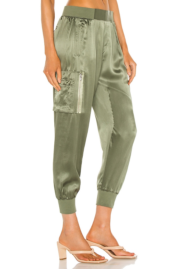 view 2 of 4 Silk Cargo Pull On Pants in Agave