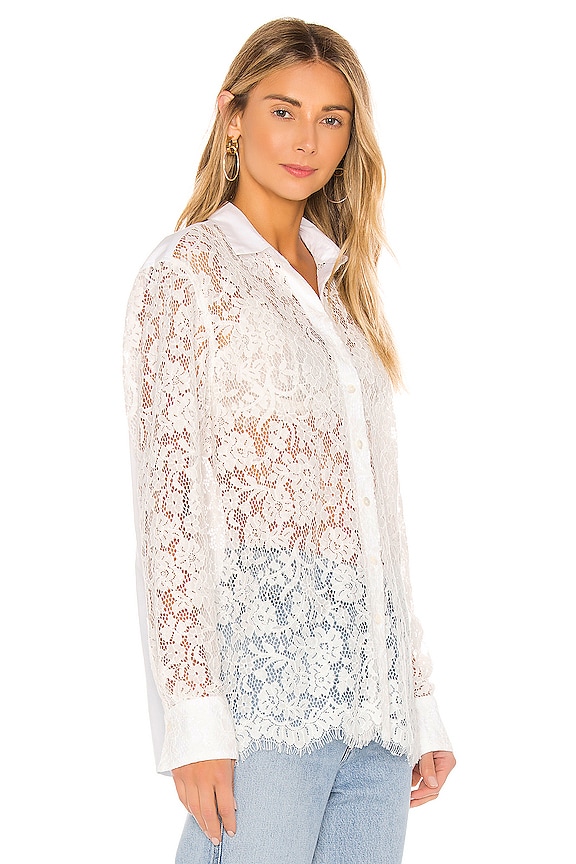 view 2 of 4 Cotton Lace Straight Shirt in Snow