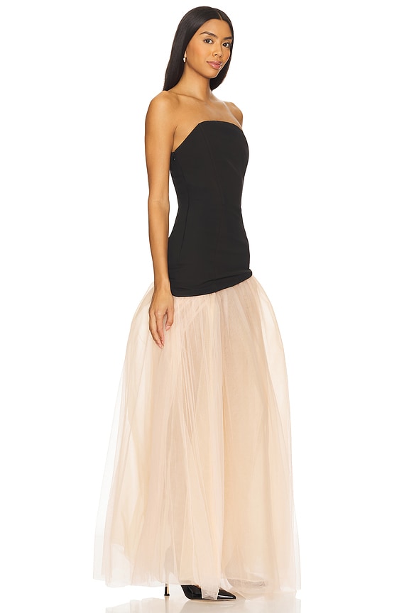 view 2 of 3 Dion Gown in Black & Beige