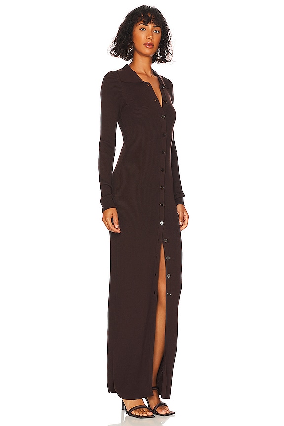 view 2 of 4 x Lara Worthington Button Front Maxi Dress in Chocolate