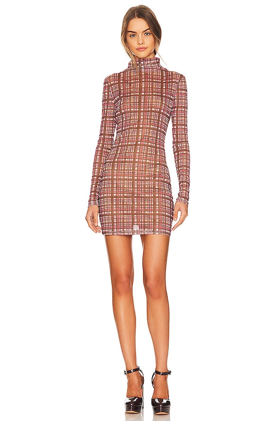 view 1 of 3 x Lara Worthington Bodycon Mini Dress in Pink Check
