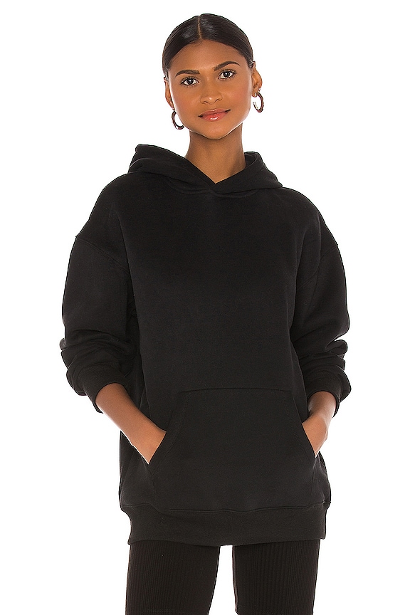 view 1 of 4 SWEAT À CAPUCHE LONG LINE in Black