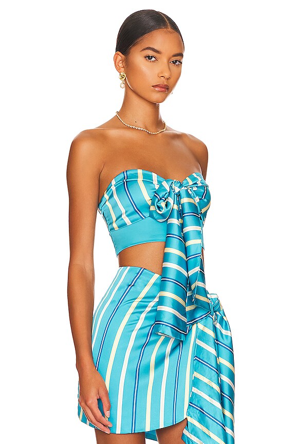 view 2 of 4 Tied Up Crop in Bahamas Stripe