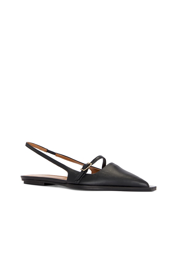 view 2 of 5 Cortina Black Nappa Flats in Black