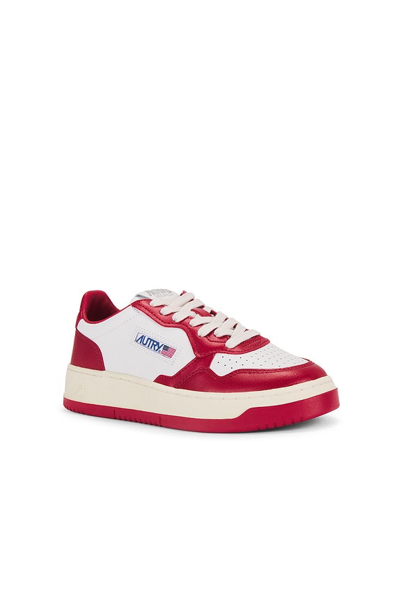view 2 of 6 Medalist Low Sneaker in White & Red