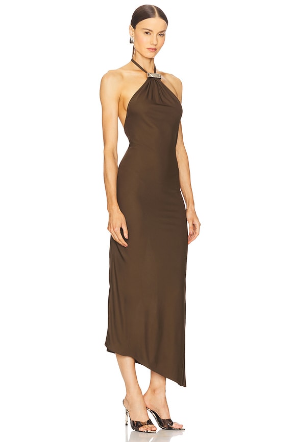 view 2 of 4 Halter Neck Gown in Military Green