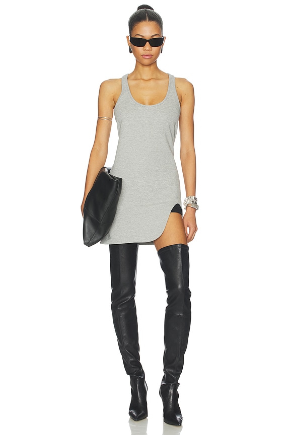 view 1 of 3 Tank High Slit Mini Dress in Melange Grey