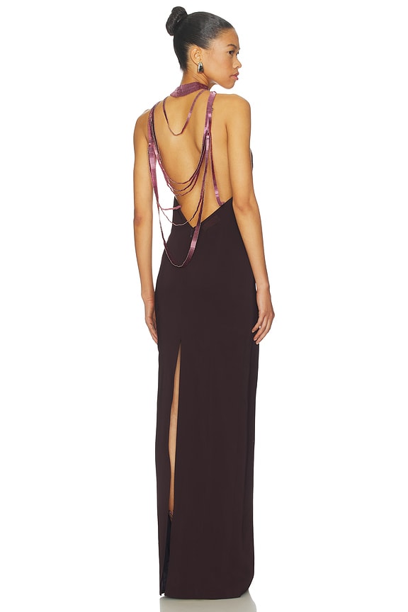view 1 of 5 Chain Gown in Dark Grapes