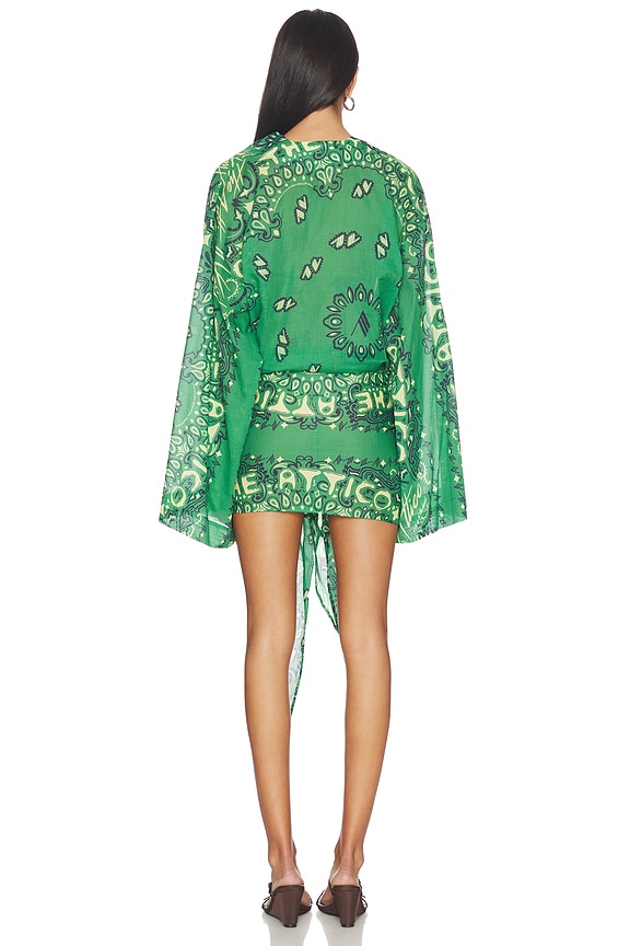 THE ATTICO Cotton Wrap Dress in Bandana Print | REVOLVE