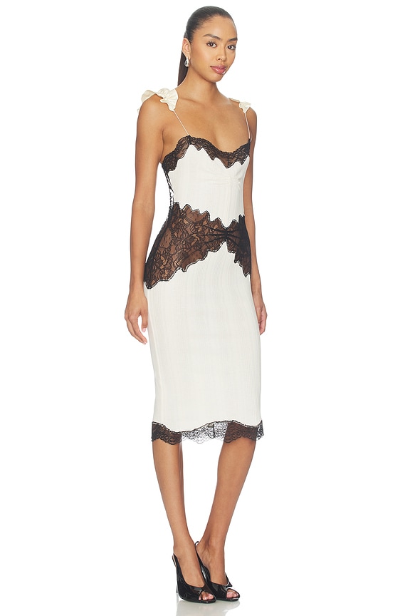 view 2 of 3 VESTIDO MIDI in White & Black