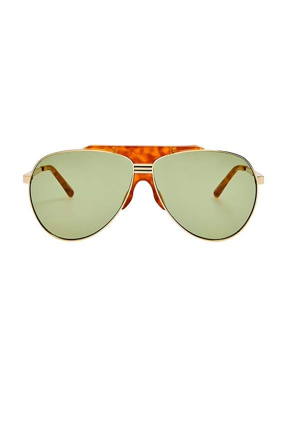 view 1 of 3 Amelia Sunglasses in Yellow Gold, T-Shell, & Green