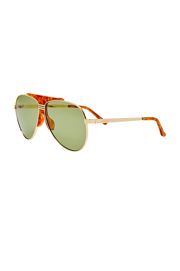 view 2 of 3 Amelia Sunglasses in Yellow Gold, T-Shell, & Green