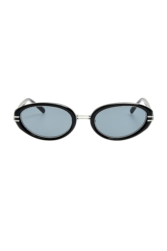 view 1 of 3 Oval Sunglasses in Black, Silver, & Grey