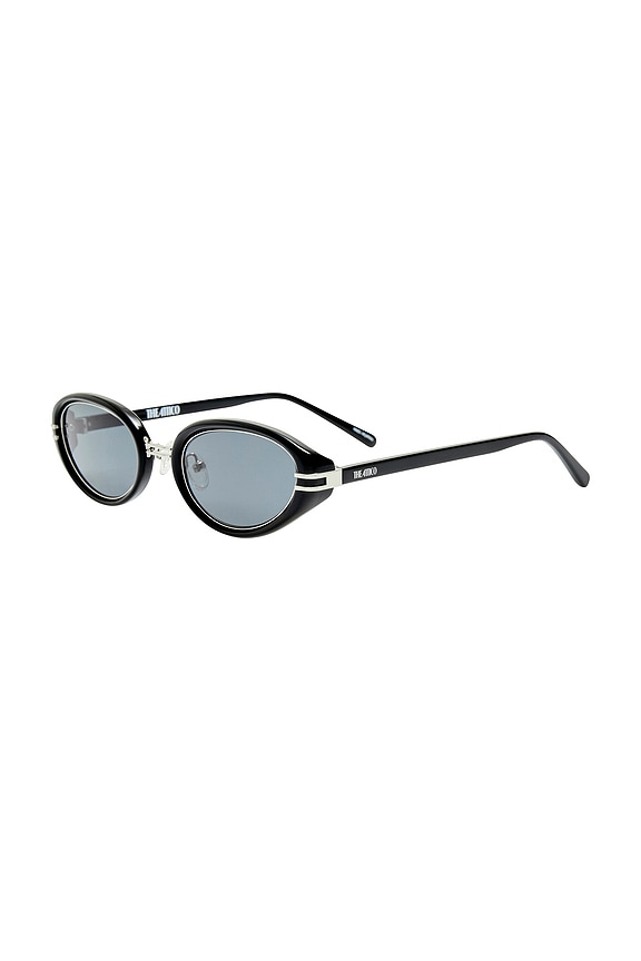 view 2 of 3 Oval Sunglasses in Black, Silver, & Grey