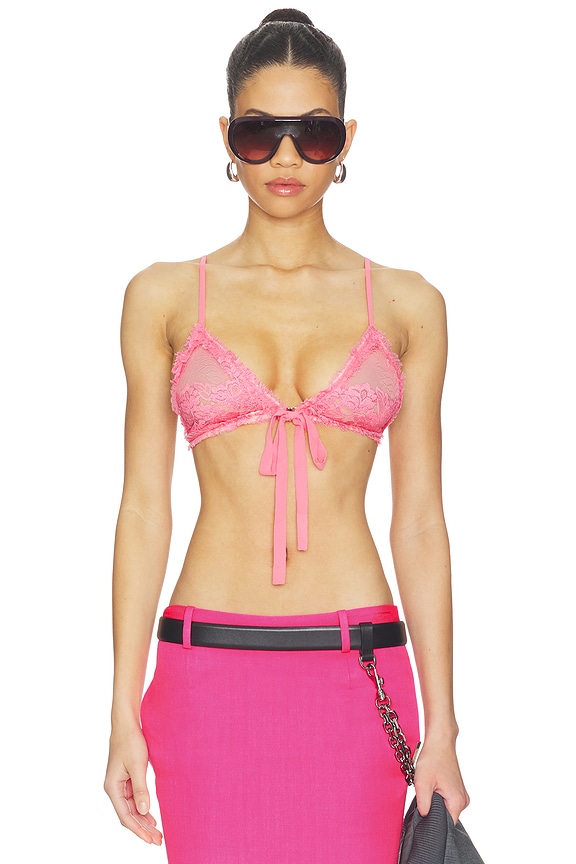 view 1 of 4 Bow Lace Bra in Pink
