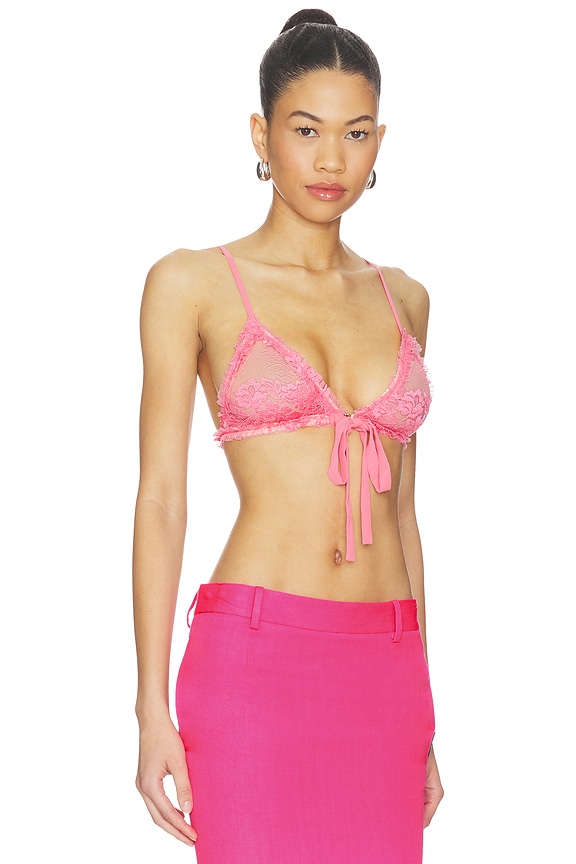 view 2 of 4 Bow Lace Bra in Pink