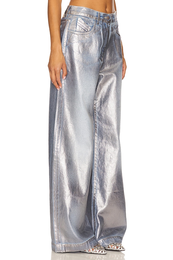 view 2 of 6 Laminated Long Pant in Silver