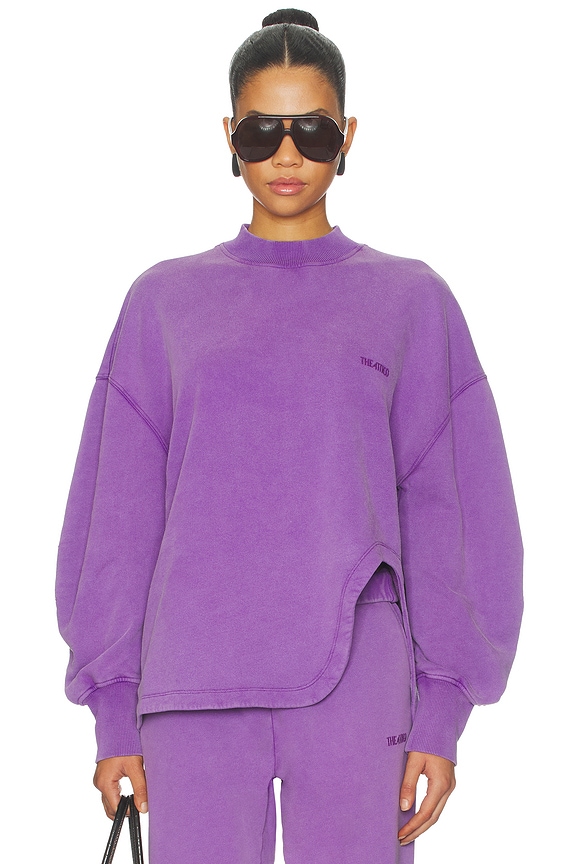 view 2 of 6 Side Slit Sweatshirt in Purple