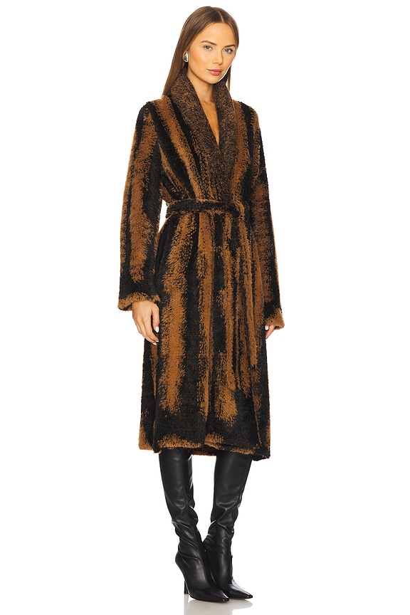 view 2 of 3 Long Coat in Brown Shades