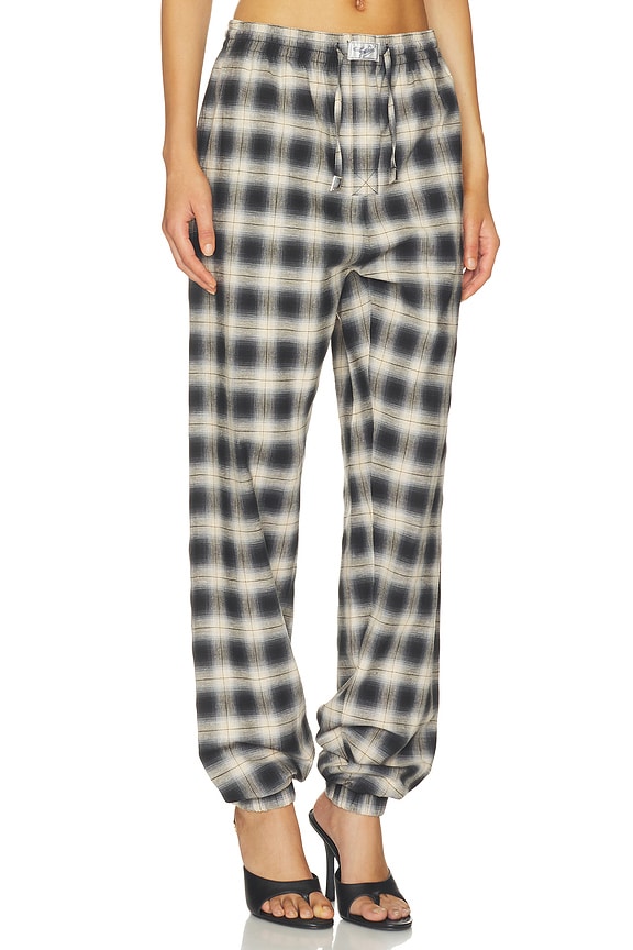 view 2 of 6 Long Check Pant in Sand & Black