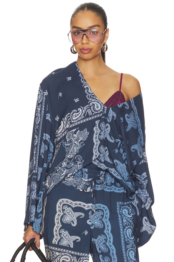 view 1 of 5 Paisley Blouse in Degrade Blue
