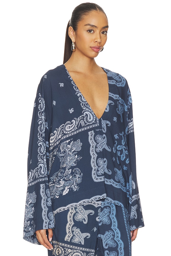 view 2 of 5 Paisley Blouse in Degrade Blue