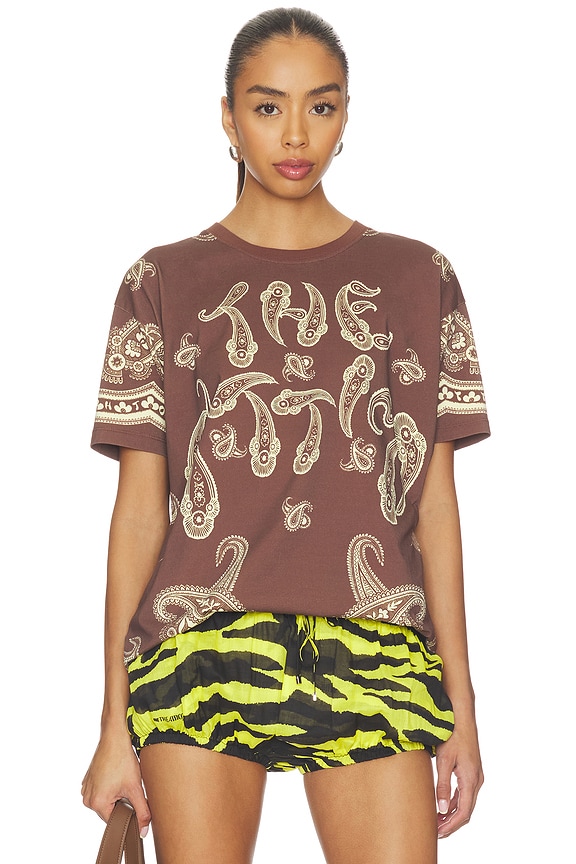 view 1 of 4 Paisley T-Shirt in Dark Brown & Yellow