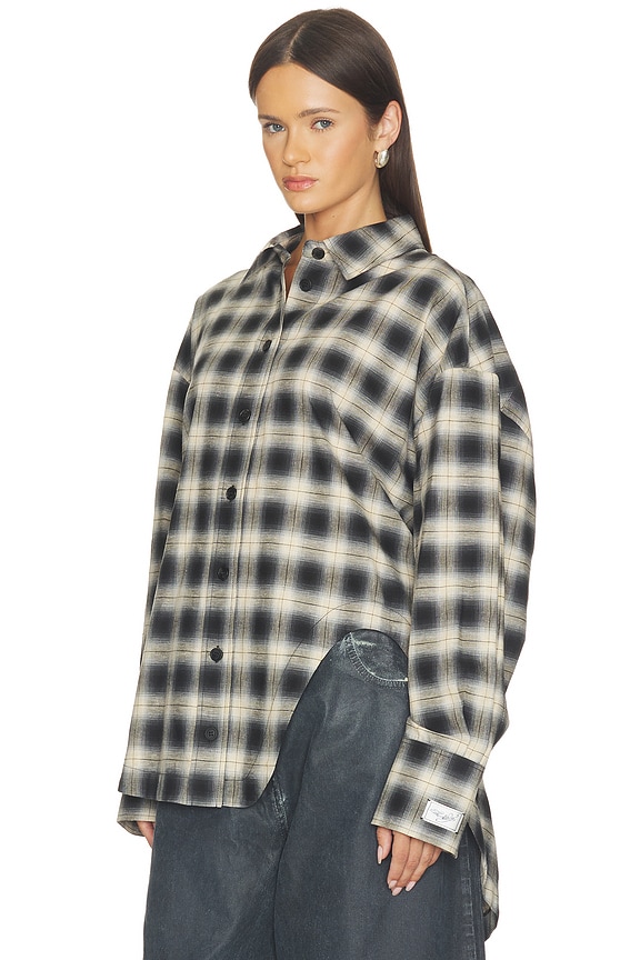 view 2 of 5 CHEMISE À CARREAUX BUTTON DOWN in Sand & Black