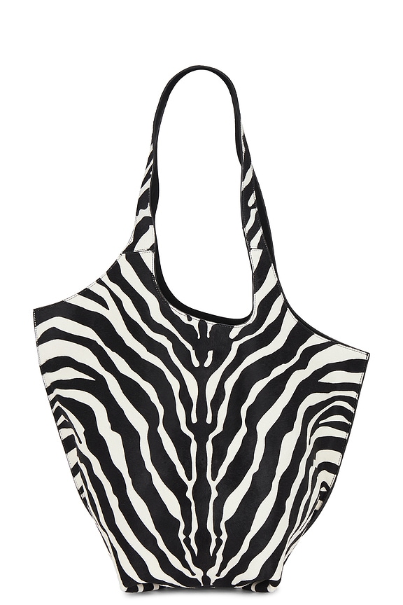 view 1 of 6 La Scoop Large Shoulder Bag in White & Black