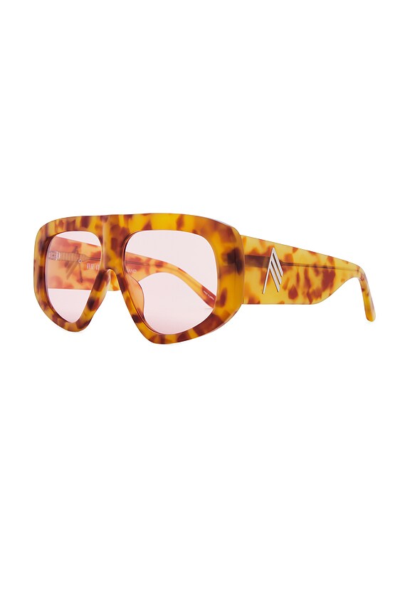 view 2 of 3 X Linda Farrow Milano Sunglasses in Blonde T-Shell, Silver, & Pink