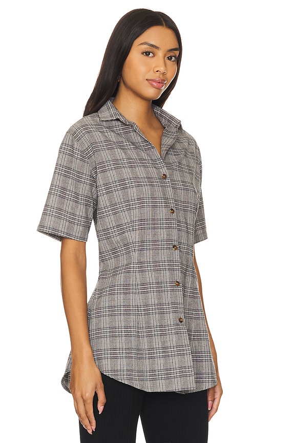 view 2 of 5 Plaid Tailored Shirt in Grey Plaid