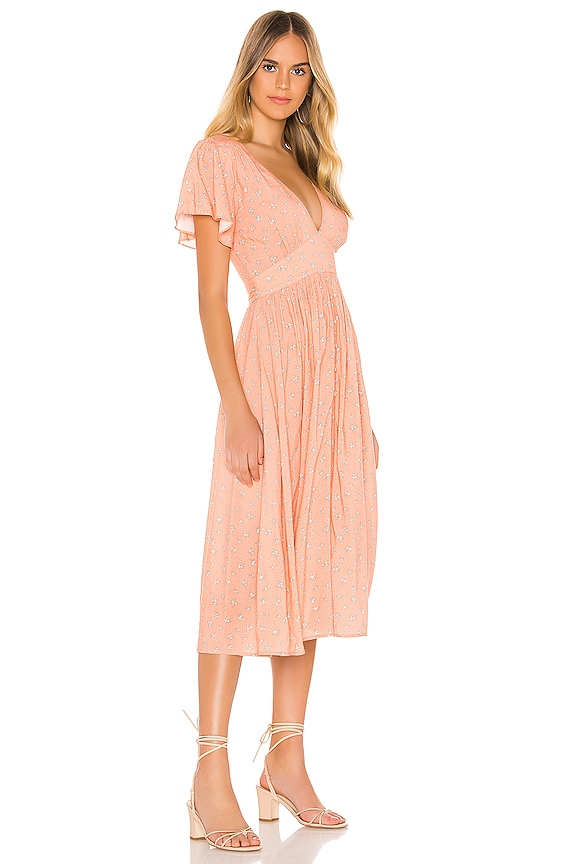 view 2 of 3 Jasmine Tie Back Midi Dress in Coral