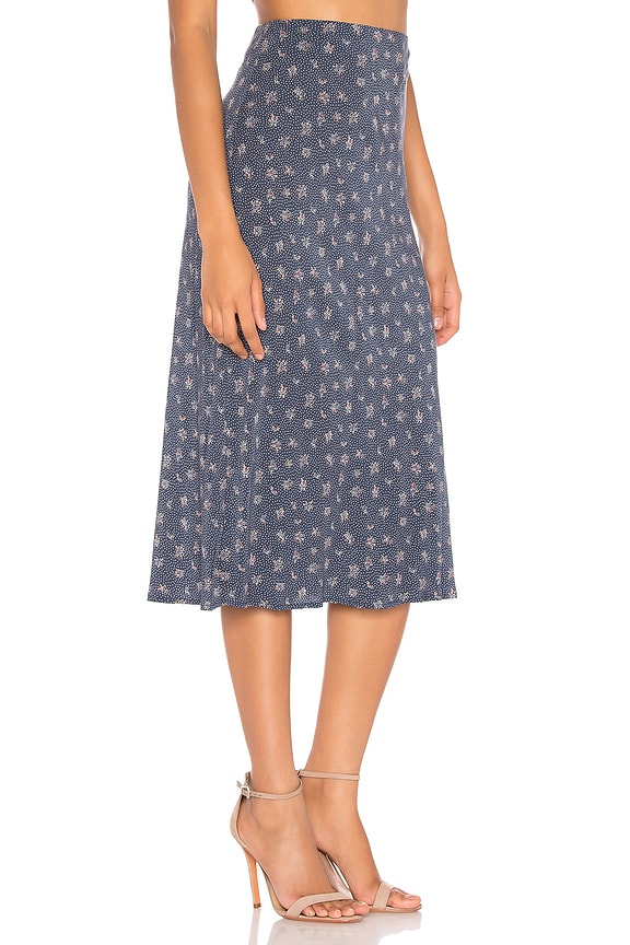 view 2 of 5 Jasmine Bias Slip Midi Skirt in Navy