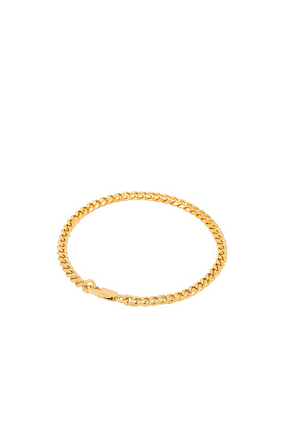 view 2 of 2 Lea Thin Curb Chain Bracelet in Gold