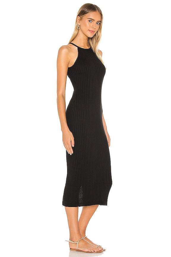 view 2 of 4 Rib Halter Midi Dress in Black