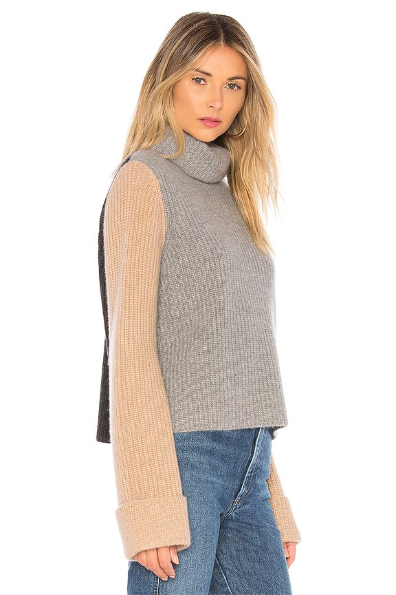 view 2 of 4 Colorblock Sweater in Cement, Pepper & Cork