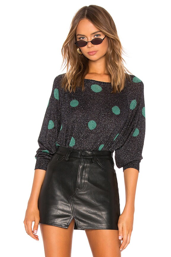 view 1 of 5 Polk Dot Crew Neck Sweater in Starry Night & Bottle