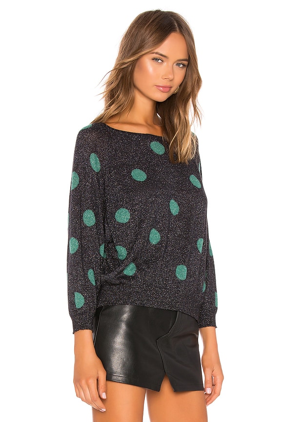 view 2 of 5 Polk Dot Crew Neck Sweater in Starry Night & Bottle
