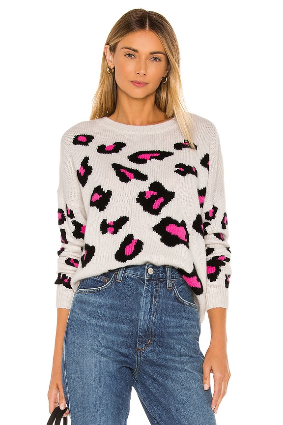 view 1 of 4 Leopard Crew in Chalk, Black & Pink