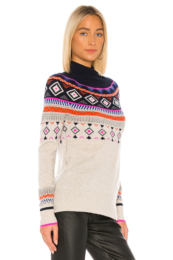 view 2 of 4 Fair Isle Mock Neck in Mojave & Navy