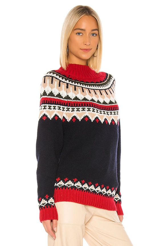 view 2 of 4 Fair Isle Mock Sweater in Peacoat