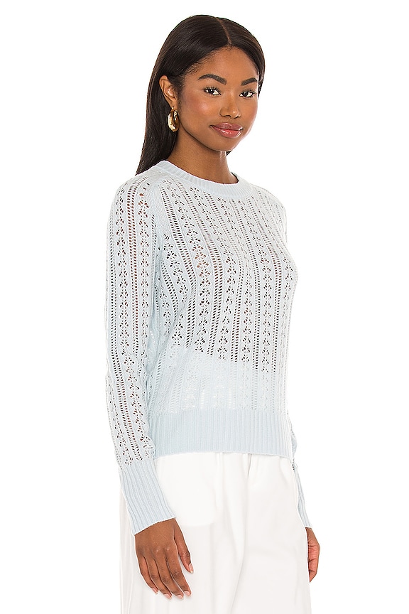 view 2 of 4 Pointelle Crew Sweater in Aqua Mist