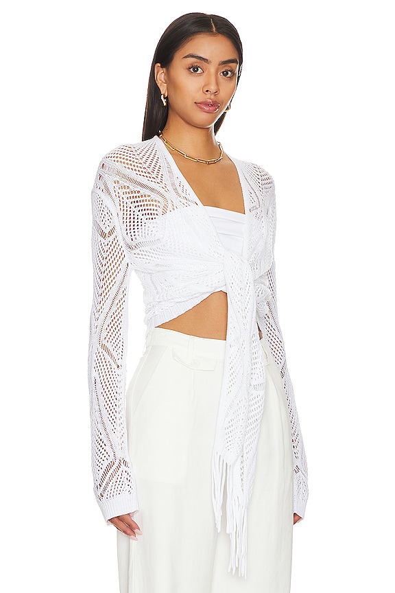 view 2 of 4 Tie Front Cardigan in Bleach White