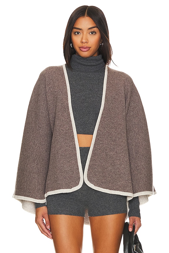 view 1 of 4 Reversible Blanket Cape in Mulch & Mojave