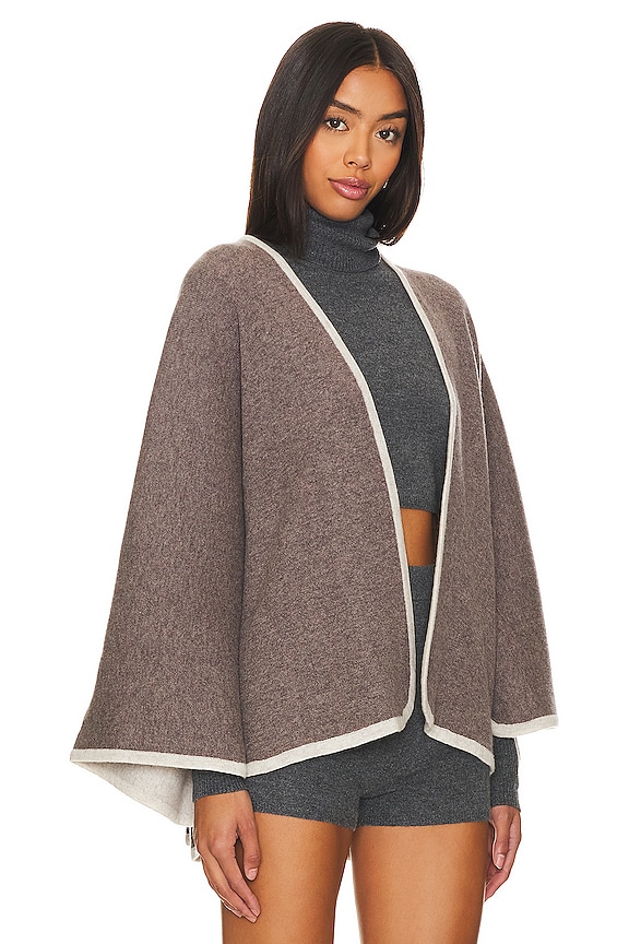 view 2 of 4 Reversible Blanket Cape in Mulch & Mojave