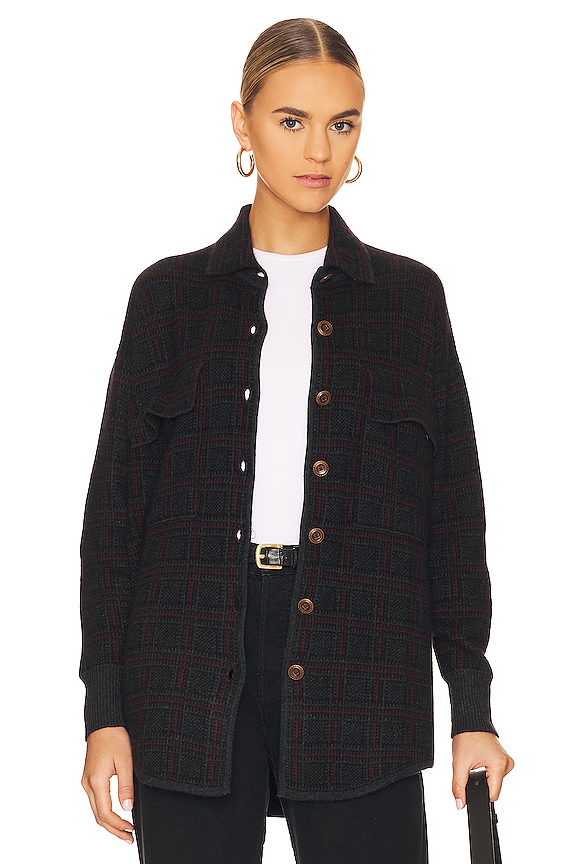 Autumn Cashmere Plaid Shacket in Anthracite & Ebony Combo | REVOLVE