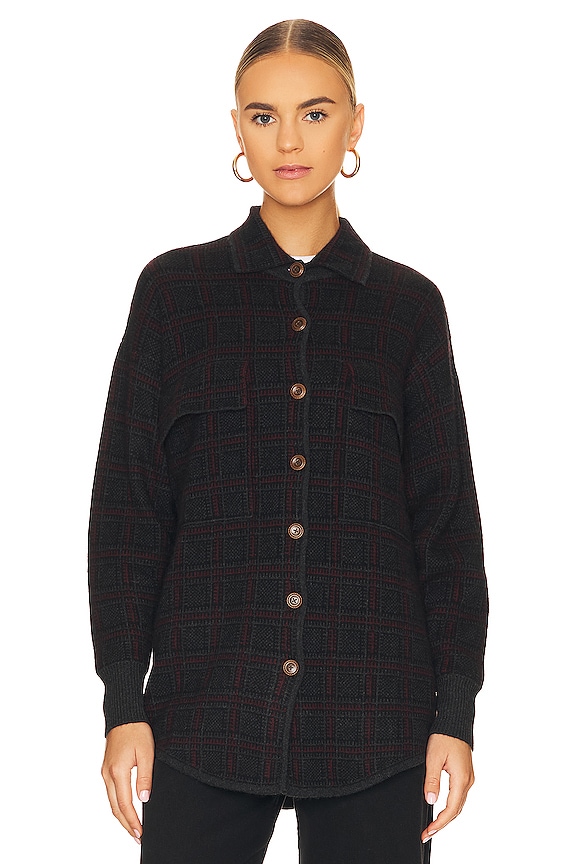 view 2 of 5 Plaid Shacket in Anthracite & Ebony Combo